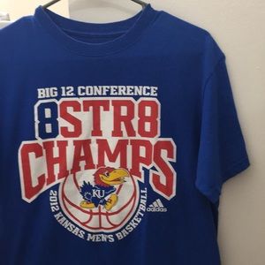 Adidas-NCAA (Kansas Jayhawks)-Blue Shortsleeve Tee